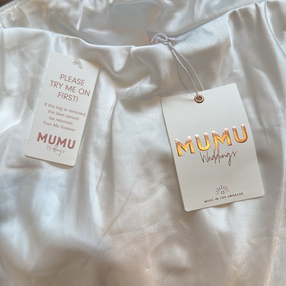 Show Me Your Mumu Taylor Tube Maxi Dress Ivory Luxe Satin Size S NWT - Picture 10 of 11